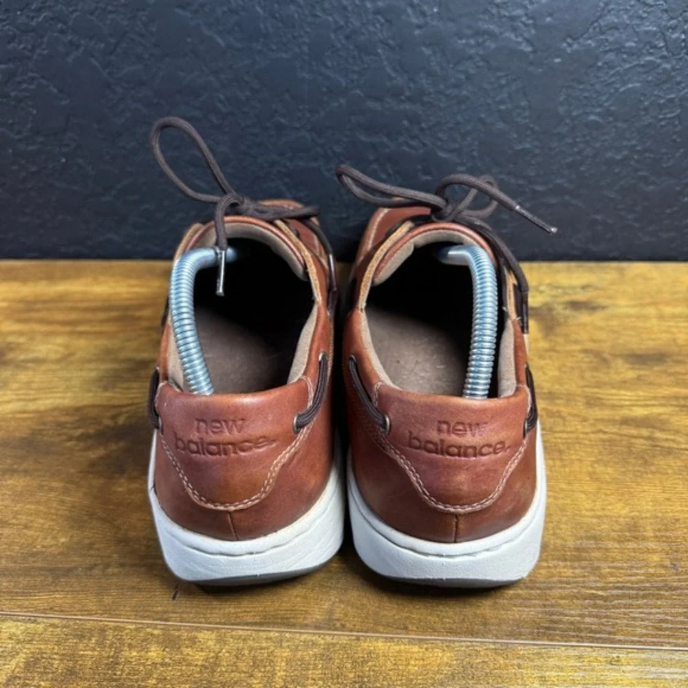 New Balance MD1200SB Brown Leather Boat Shoes Mens‎ 8.5 2E Wide